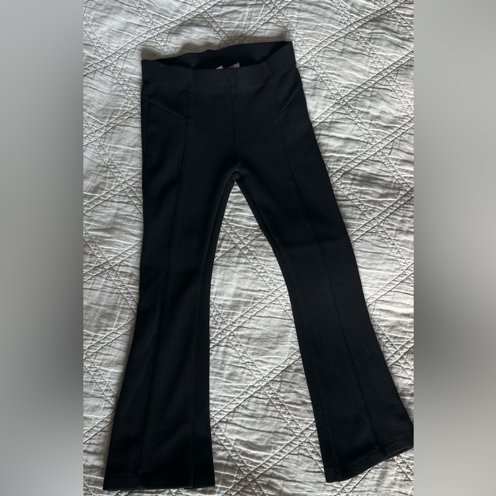 Zara Black Ribbed Kids Leggings